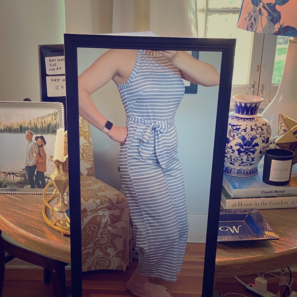 Blue & White Casual Jumpsuit
